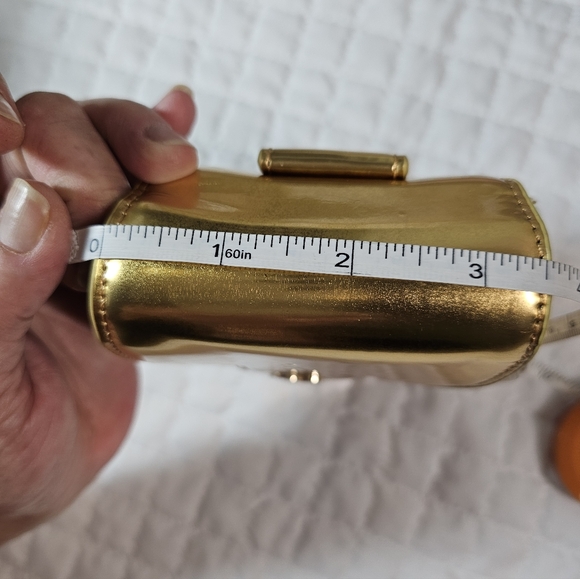 Cle De Peau Silver And Gold Metallic Mini Crossbody Bag With Chain Strap NEW - Picture 14 of 16